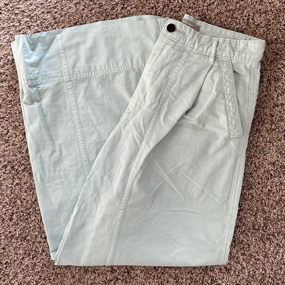 Everlane The Tourist Pant Organic Cotton/Linen, Ice Blue, Size 4